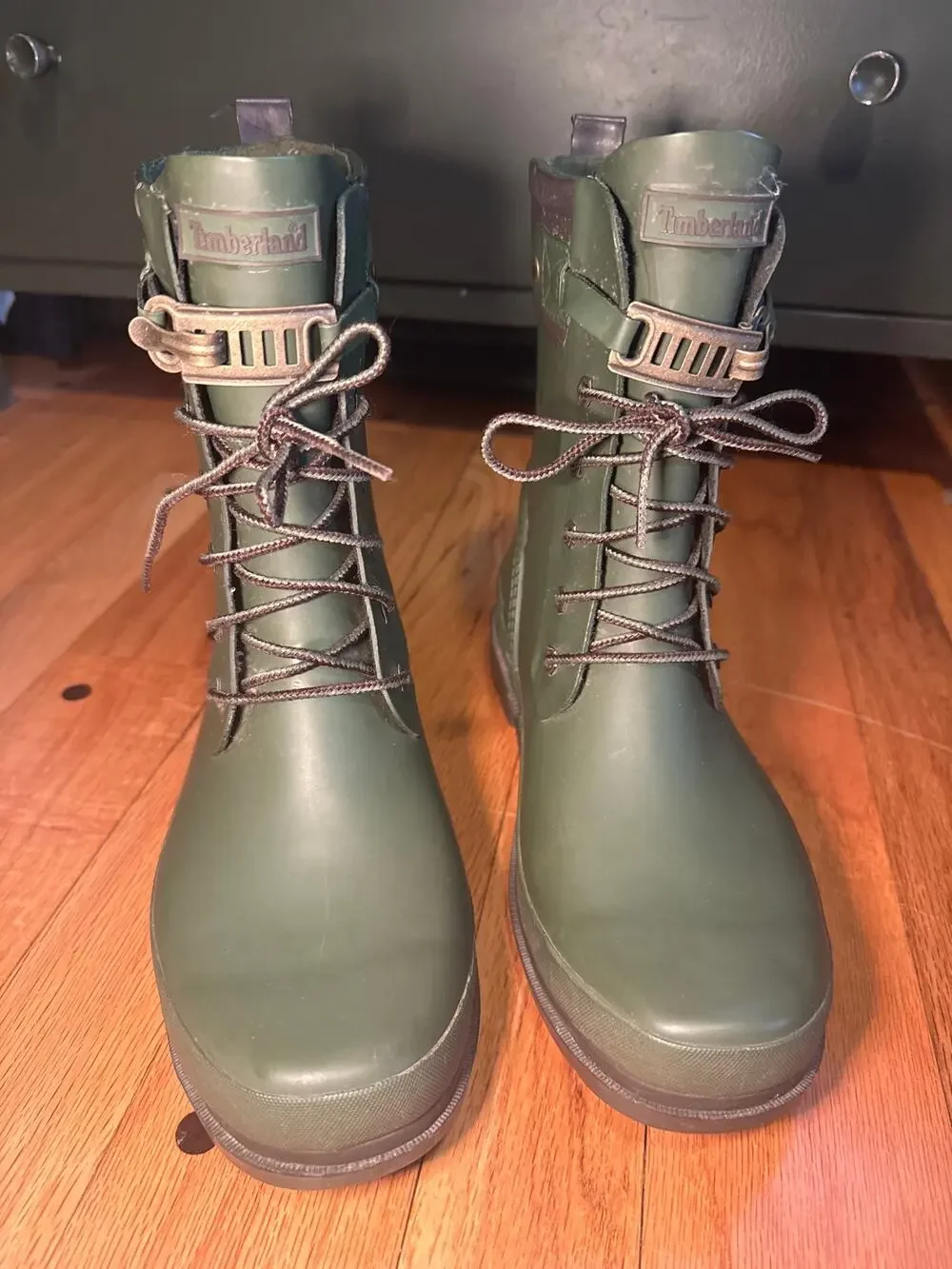 Timberland Green Rubber Rain Boots Women's Sz 9 Waterproof Rain Boots Read